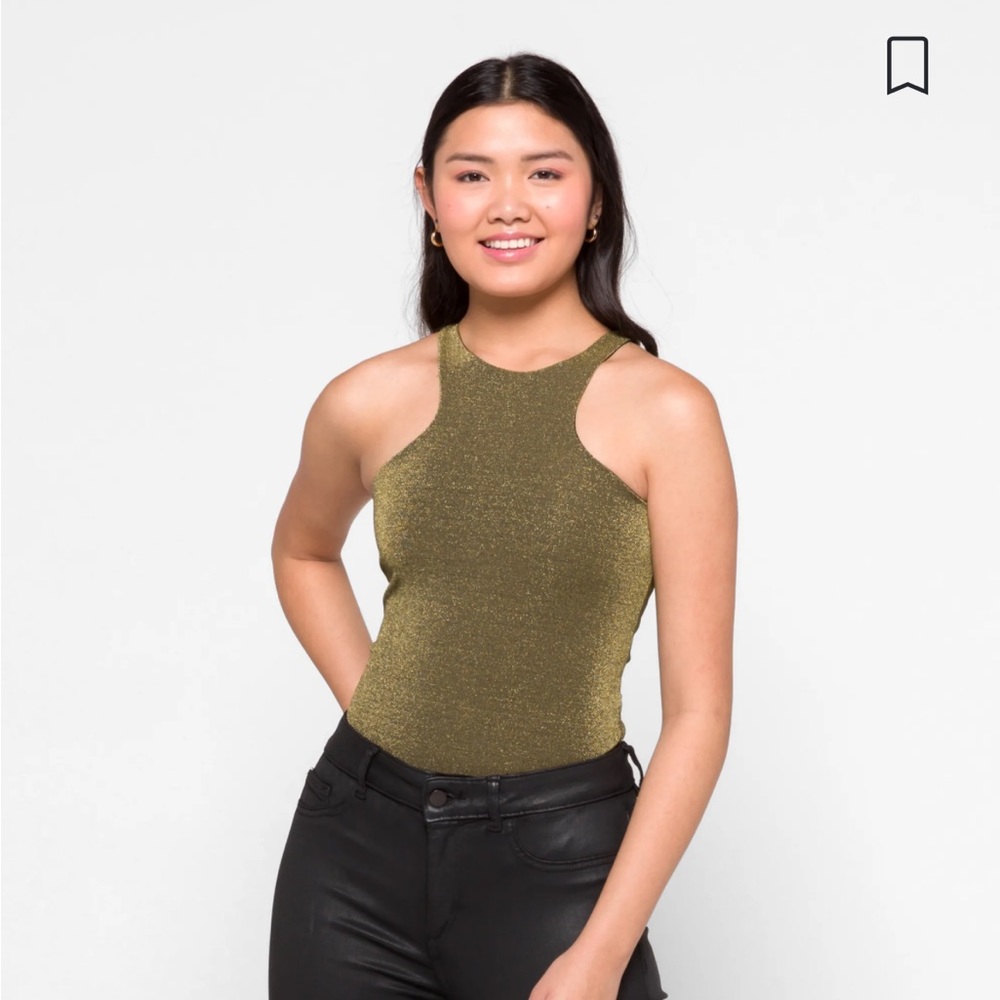 All Saints Sexy and stylish shimmery gold bodysuit